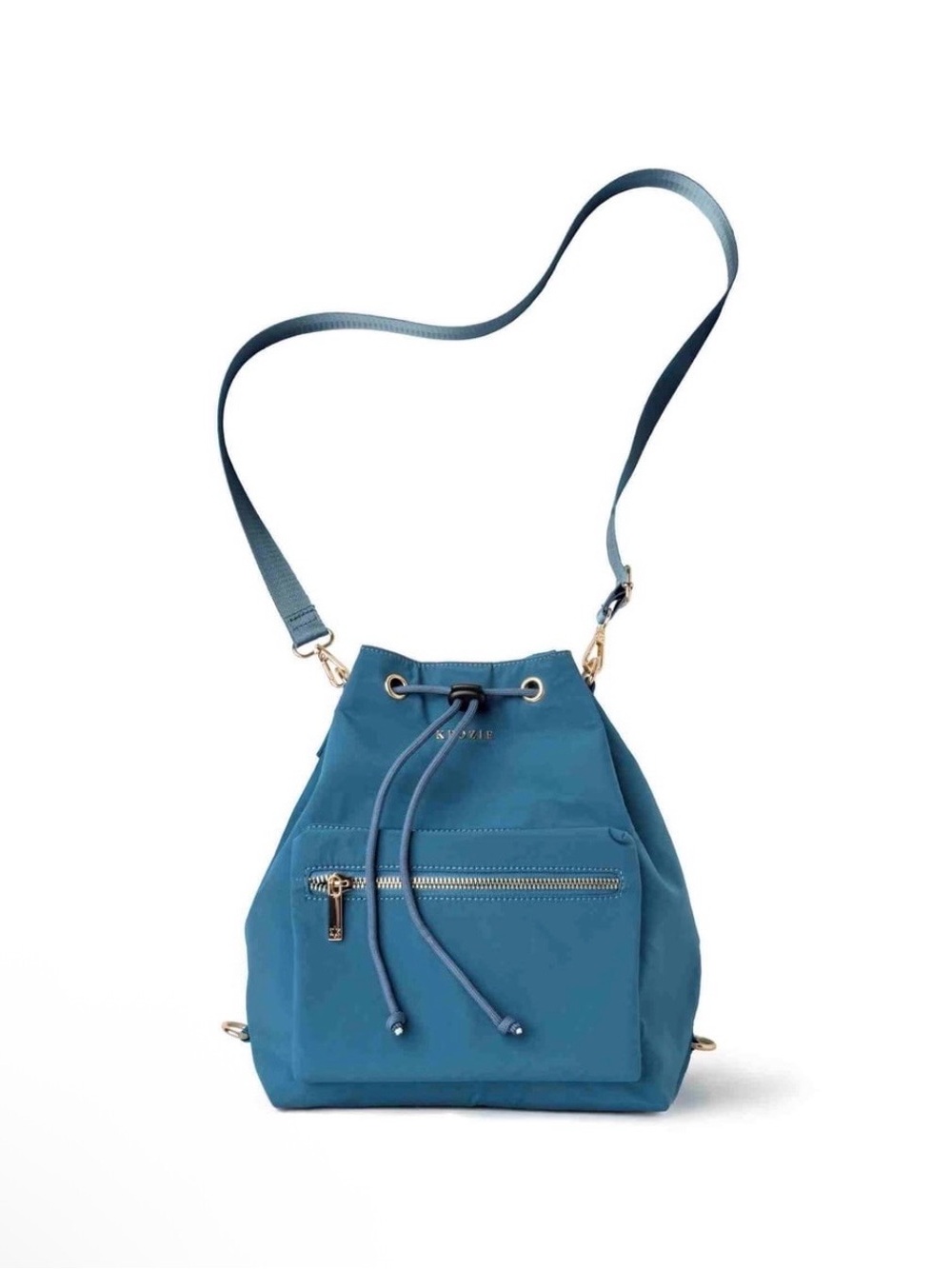Kedzie Aries Convertible Bucket Bag 3-Way Backpack Crossbody Strap Purse, Blue